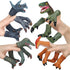 Dinosaur Toys Figure Set - Rubber Dinosaur Finger Puppets with Heads, Paws, and Feet, Bath Toys for Kids, 20pcs Finger