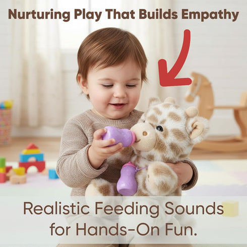 Love By Emi Interactive Recording Plush Toy for Toddlers Press to Record & Play, Touch-Activated Sound Play, Fun Songs