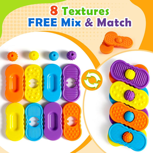 Generic Set 8 4 Sensory Slider Fidget Stones Rolling Beads, pcs Pairs Silent Textured Toys for Adults Kids, Mix