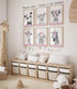 Set 6 (8x10) Safari Animals Baby Girls Nursery of Unframed Wall Art Prints, Gray Baby Animals with Pink Flowers, Child
