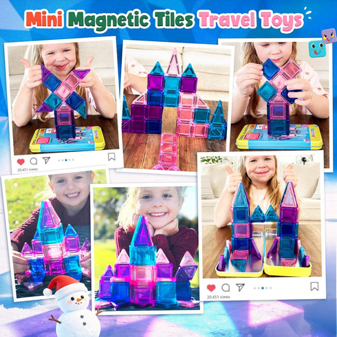 3 4 5 6 7 8+ Soyee Magnetic Tiles Toddler Toys Travel Essential Games Magnet Building Blocks STEM Sensory Educational