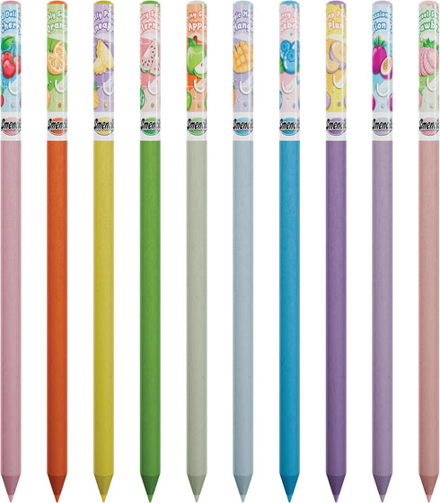 10 Count, Pastel Colored Smencils - Patented Gourmet Scented Colored Pencils made from Recycled Newspapers, Gifts