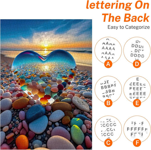 Jozutoyz 1000 1000 Jigsaw Puzzles for Adults Pieces, Love Pebbles Beach Puzzle, Impossible Difficult Hard Fun Piece