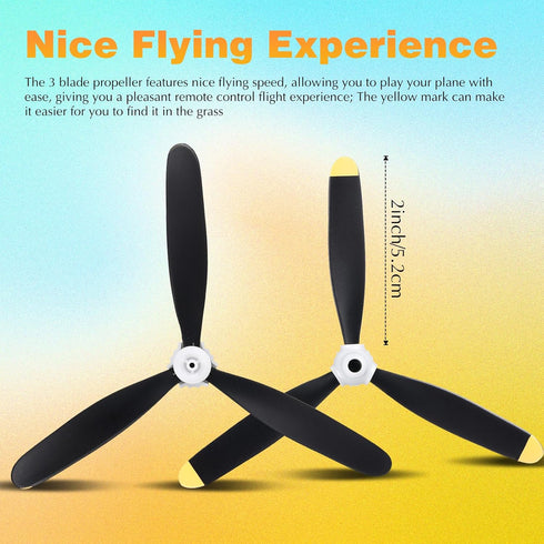 Outus 6 Sets 3 F4u 761-8 761-9 761-16 T28 P47 Adapters(400mm) Plane Propeller Blade Compatible with Rc Fighter Remote