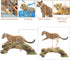 Toymany 7PCS Jaguars Figurines with Jaguars Cub and Tree Trunk, Realistic Jungle Animals Family Playset