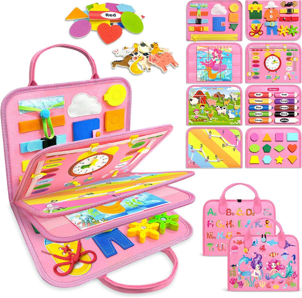 Gojmzo Busy Board Montessori Toys for Toddler Girl Birthday Gifts, Busy Book