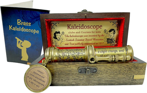 Handmade Brass Kaleidoscope - Vintage Collection Magic Kaleidoscope, Educational Gift for Kids and Adults