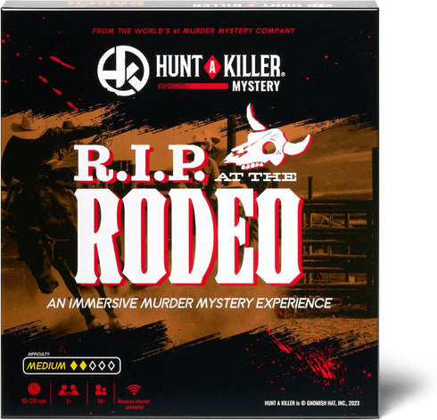 Hunt A Killer R.I.P at The Rodeo, Solve a Murder of a Rodeo Clown, Crime Solving Game for Adults, Game Night Fun
