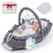 Nebulita Newborn Lounger Leaf Gray - Flexible & Portable w/Infant Support Cushion, Soft
