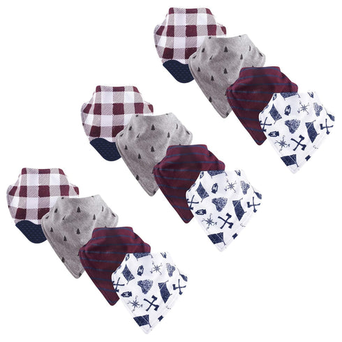 Yoga Sprout Bandana Bib with Teether, 12 Pack, Happy Camper