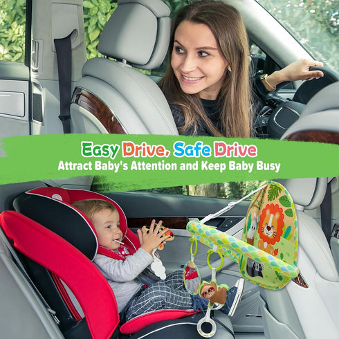 Dr.Rapeti Baby Travel Car Seat Toy for Rear Facing Infants 0-12 Months - Double Sided Activity Entertainment Gift