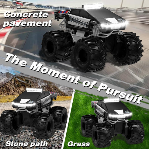 1:18 2.4 4WD 360 6+ Police Remote Control Car, Cyber Truck Remote Control Car, GHz Waterproof Amphibious RC Cars, All
