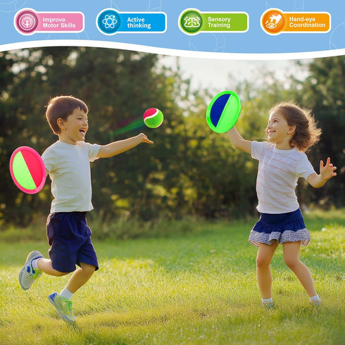 Set, 3 4 5 6 7 8-12, Summer 4 4 Shemira Toss and Catch Ball Game Outdoor Outside Toys for Kids Ages Beach Pool Yard