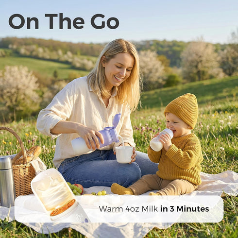 12 Portable Bottle Warmer for Travel, Dual Heating Modes, Instant Breastmilk, Formula, Water, Milk Warmer Bottle