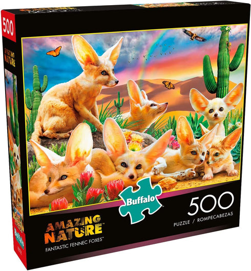 Buffalo Games - Adrian Chesterman - Fantastic Fennec Foxes - 500 Piece Jigsaw Puzzle for Adults, Perfect for Game Nights
