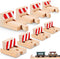 Liliful 8 Pieces Wooden Train Track Bumpers, Male and Female Bumpers Wooden