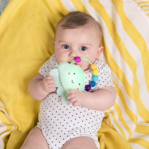 3+ B. toys Baby Light Up Cloud Rattle Rain Glow Squeeze Sensory Development & Comfort - Teething Rattle Toys for Babies