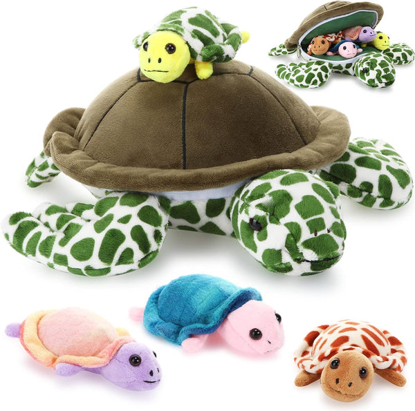 Aoriher 5 Pieces Plush Turtle Set Stuffed Turtle 12 Inch Stuffed Sea