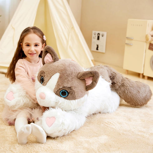 IKASA Giant Cat Ragdoll Stuffed Animal Plush Toy, 30" Jumbo Soft Fluffy Plushie Gifts for Kids