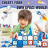 58 Set 3-12 Magnetic Tiles - Pcs Space Magnets Building Blocks - Sensory Travel Toys for Toddler - STEM Construction