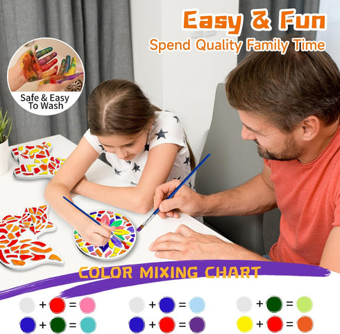 8Pcs 4 8 6, 4 7 9 10 12 EggSun Stepping Stones Painting Craft Kit for Kids DIY Garden Stones Outdoor Paint Your Own
