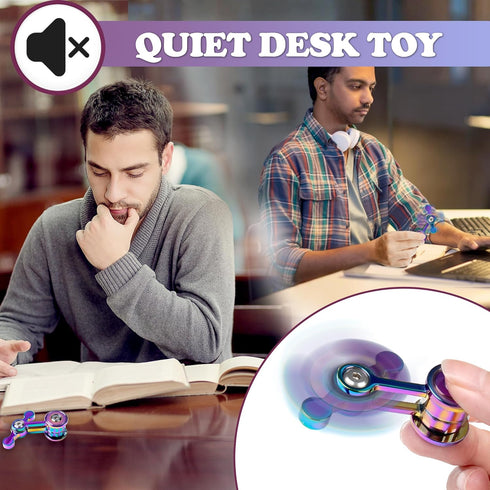Fidget Spinner for Adults, Metal Silent Figette Office Desk Toy Quiet Cool Gadgets Gifts for Teen Boys Kid Anxiety