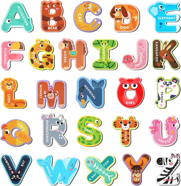 Magnetic Letters, 26 Animal Alphabet Magnets, Fun Preschool Learning Toy, Large Fridge