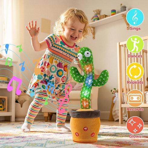 120 Ayeboovi Dancing Talking Cactus Baby Toys Interactive Toy Repeating Records What You Say Volume Adjustable Singing