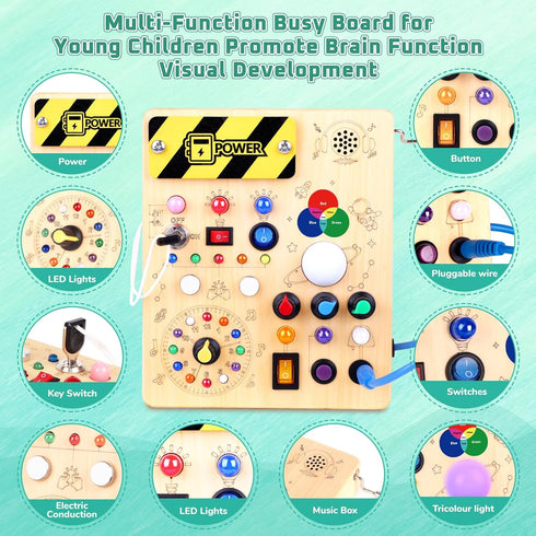 1-3 v5) Konijiwa Busy Board, Montessori Toys for Years Old Boys & Girls, Sensory Toys for Kids with Autism, Toddlers