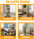 SPRINOAK 54-Inch Tall Stuffed Animal Storage Organizer - Premium Wooden Plush Toy Holder Zoo, Large Toy Storage Tower
