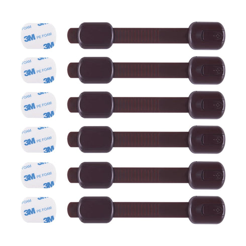 Child Safety Cabinet Locks (6 Pack) – Adjustable Baby Proofing Strap Latches with Strong 3M Adhesive