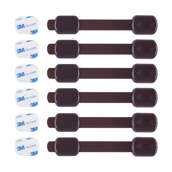 Child Safety Cabinet Locks (6 Pack) – Adjustable Baby Proofing Strap Latches with Strong 3M Adhesive