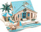 3D Wooden House Puzzles for Adults, Bali Island Cottage Building Model, 6.6" × 6.1" × 3.5", Laser Engraving, No Tools