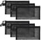 yuntop 6 PCS Mesh Pouch, Black Nylon Mesh Cosmetic Zipper Bags for Home