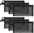 yuntop 6 PCS Mesh Pouch, Black Nylon Mesh Cosmetic Zipper Bags for Home