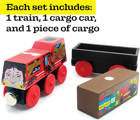 1 Set Sets Series - Wooden Train with Cargo - Compatible with All Wooden Train - (T.N. Theresa)