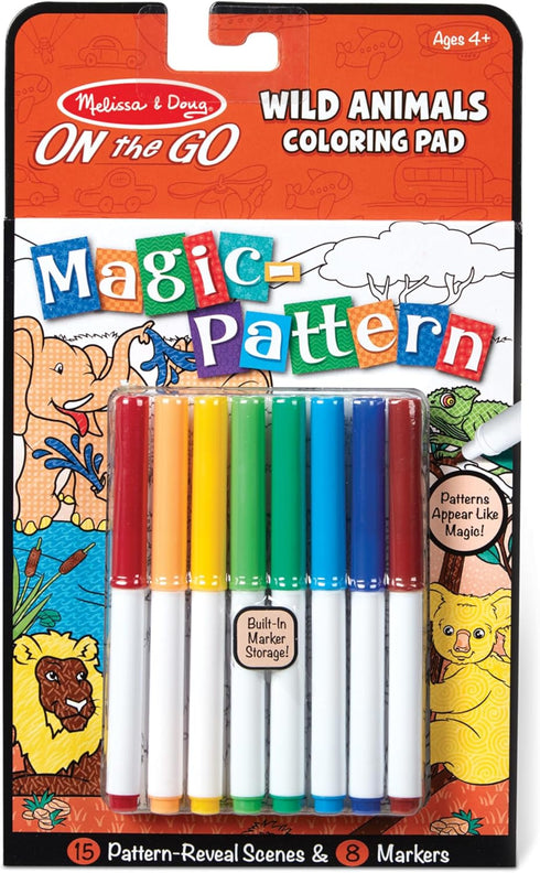 Magic-Pattern Kids’ Wild Animals Marker Coloring Pad - On the Go Travel Activity with FSC-Certified Materials