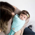 3 2 Newborn Bamboo Rayon Swaddle Wraps | Baby Receiving Blankets pk: Wrap & Muslin Square Blankets - Light Blue & Grey