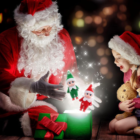Miniature Christmas Elf Dolls, Boy and Girl Elf Family for Kids Christmas Decorations and Stocking Stuffers