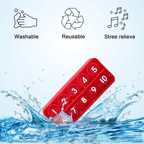 Ten Frame Pop Math Manipulatives - Set of 6 Silicone Fidget Toys for Kids 3-5, Educational Counting Toys