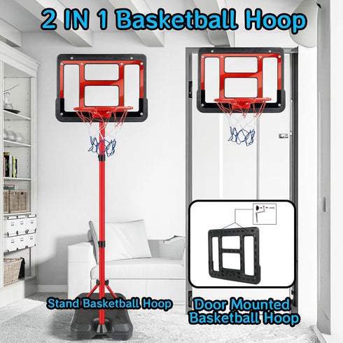 Boys Toy Gifts for 3-8 Years Old, Adjustable Height Kids Basketball Hoop 3.5FT-6.2FT, Indoor Outdoor Game Gifts