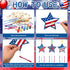 Sheroll 30 Pack 4th of July Wind Chime Kit for Kids, DIY Craft for Patriotic Star Wooden Decorations