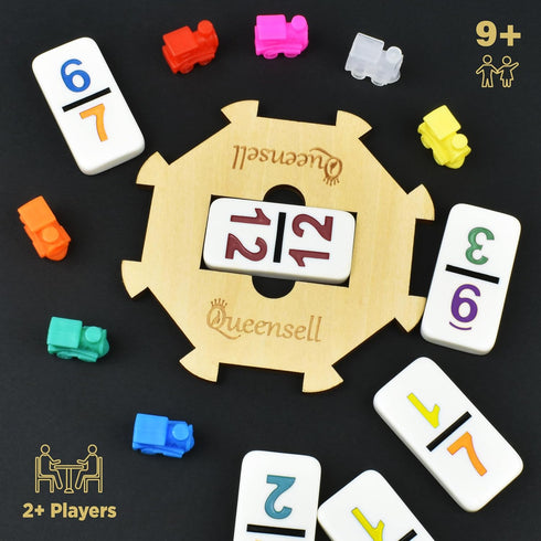 Set 12 Sets Sets 91 Queensell Mexican Train Dominoes with Numbers, Double Dominoes for Adults, Mexican Domino Train