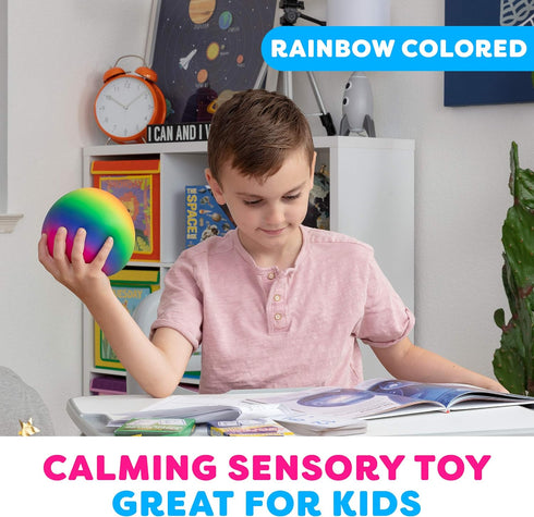 Power Your Fun Arggh Rainbow Giant Stress Balls for Adults, 3.75 Inch Large Stress Balls for Kids, Fidget Toy