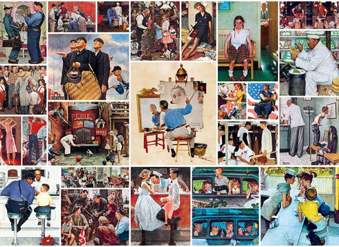 Masterpieces 1000 Piece Jigsaw Puzzle - Rockwell Collage, 19.25"x26.75" for Adults, Family, Youth