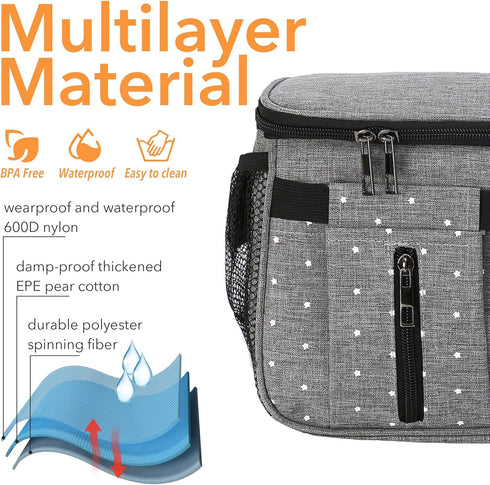 Miracle Baby Stroller Organizer Bag, Universal Storage Caddy Diaper Bag for Most Strollers - Grey Star