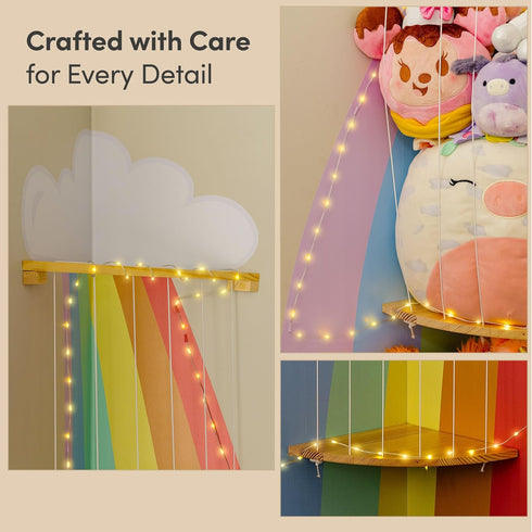 PUTSKA Nursery Furniture Hanging Organizer Wall Mounted Stuffed Animal Storage for Baby Room, Corner Plush Collection