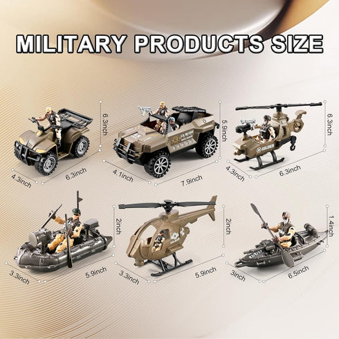 JASSKKBO 88-in-1 Sets 4-7 8-12, Army Men Toys for Boys Military Base/Truck/Helicopter/Kayak Boat/Motorcycle/Army Men