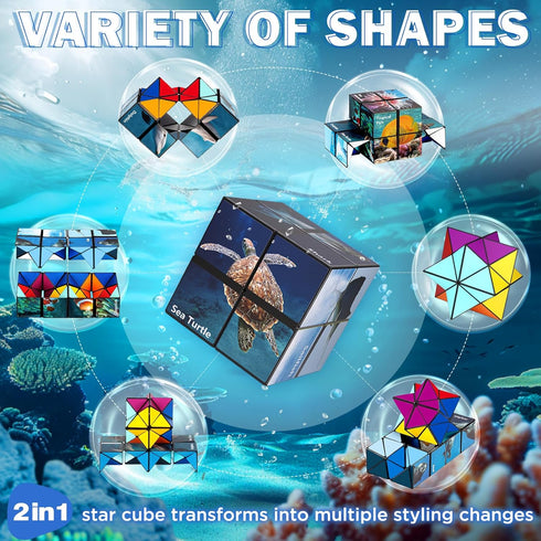 Star Cube Magic Cube Set, 2 in 1 Yoshimoto Cube for Kids and Adults, Toys for Ages 8-12