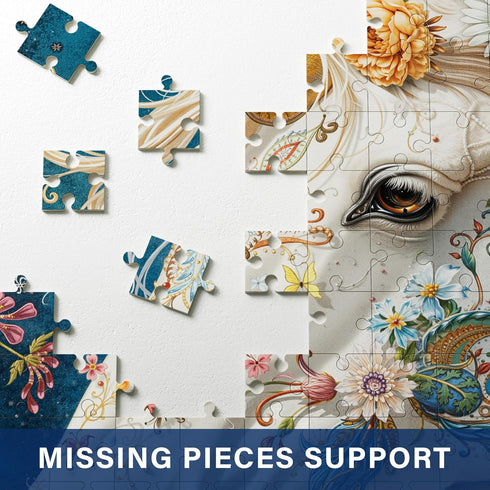 1000-Piece 27.56 19.68 Inches, Divine Bloom Steed Jigsaw Puzzle for Adults Challenging Enchanted Unicorn with Flower